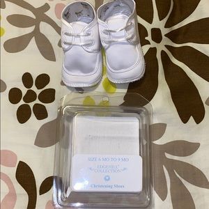 Baby christening shoes, size 6-9 months